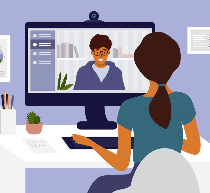 A person in a digital job interview