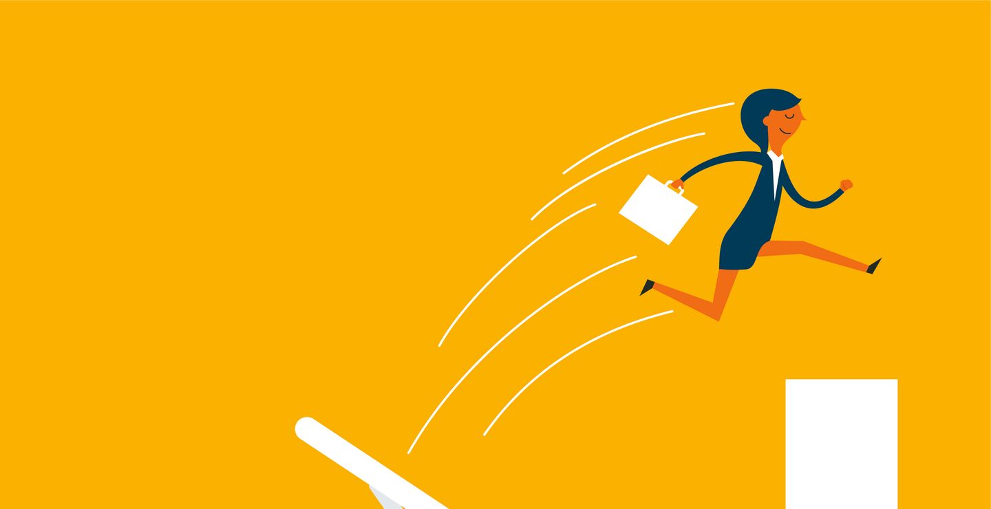 Illustrasjonsbilde: person hopper opp over grafer