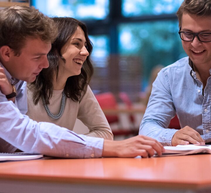 Students around a table