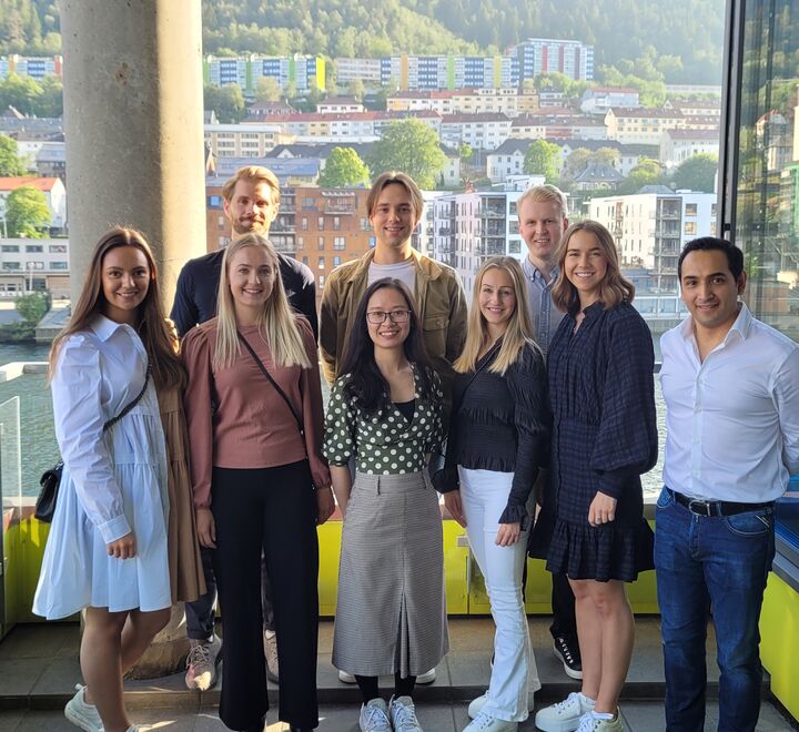 Students taking a group photo