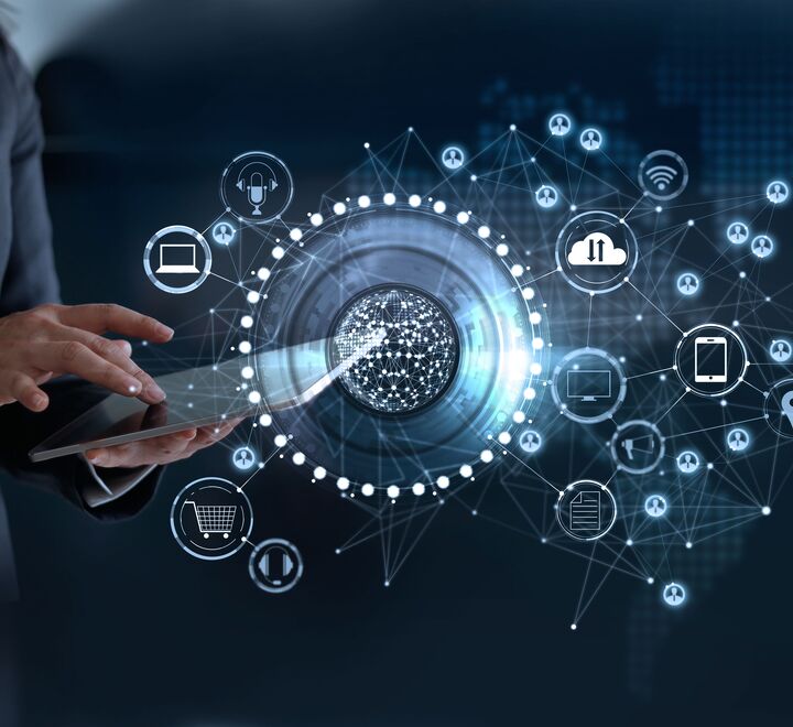 Illustration of a digital landscape