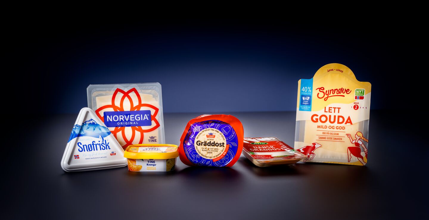 Illustration photo showing an assortment of cheese packages.