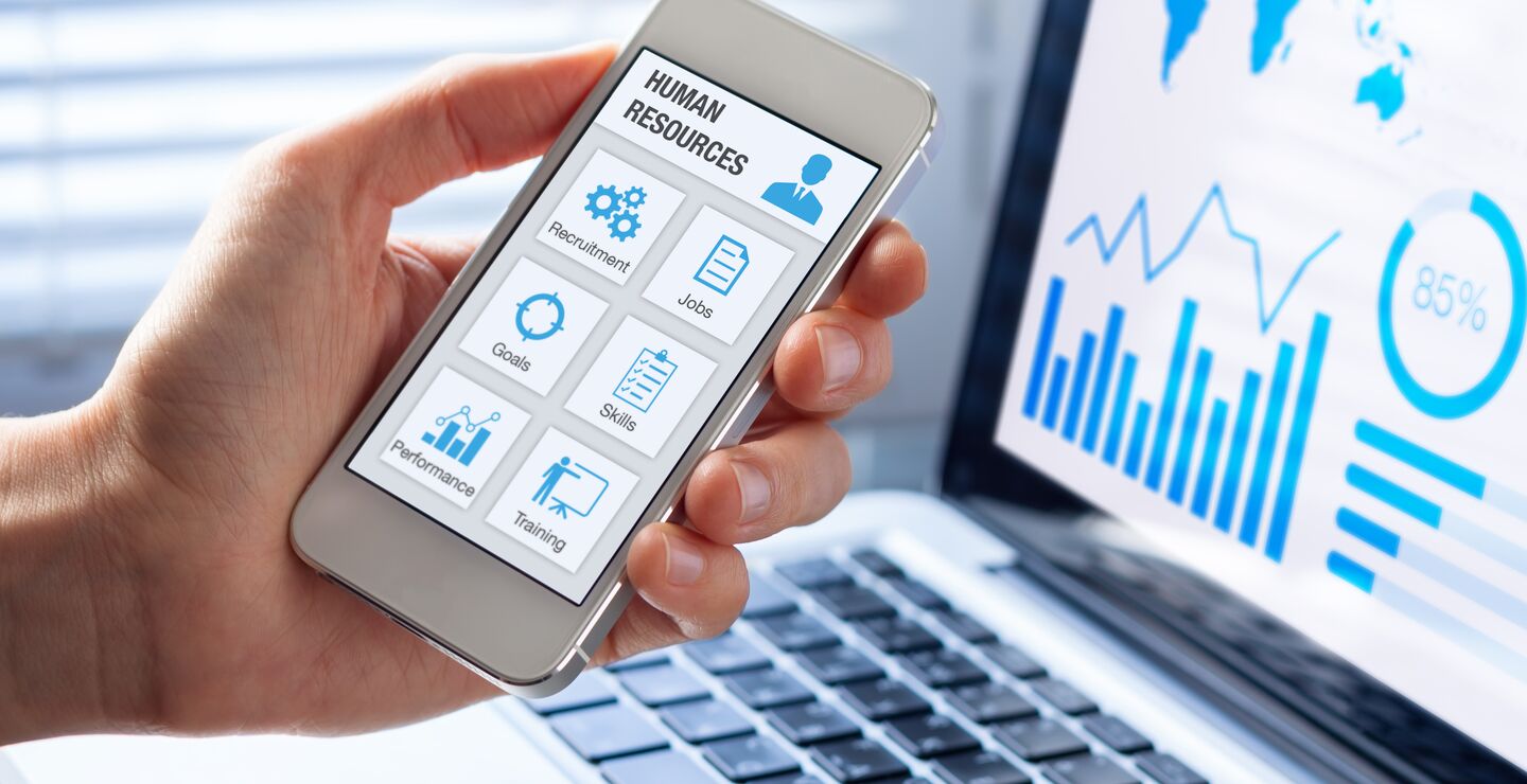 Bilde av en app for HR systemer på bobil.