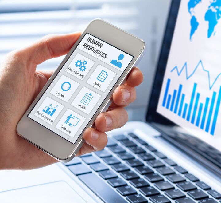Bilde av en app for HR systemer på bobil.