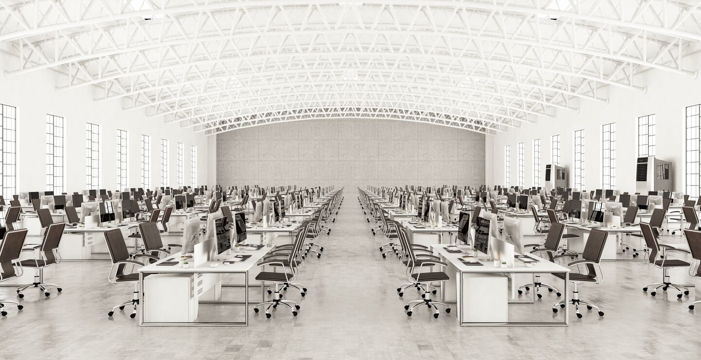 Huge open plan office building