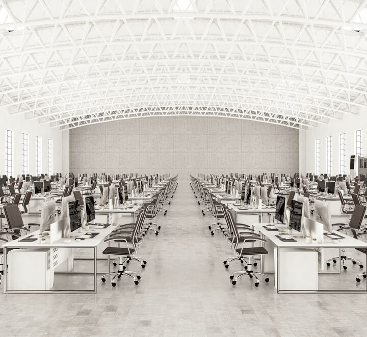 Huge open plan office building