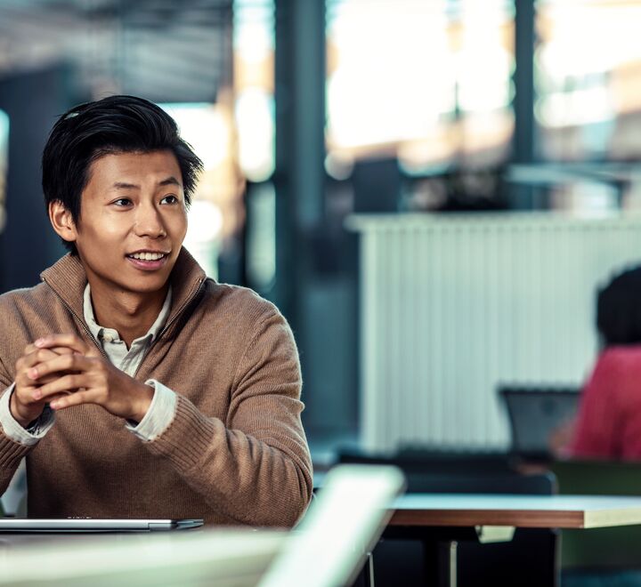 Smiling male student