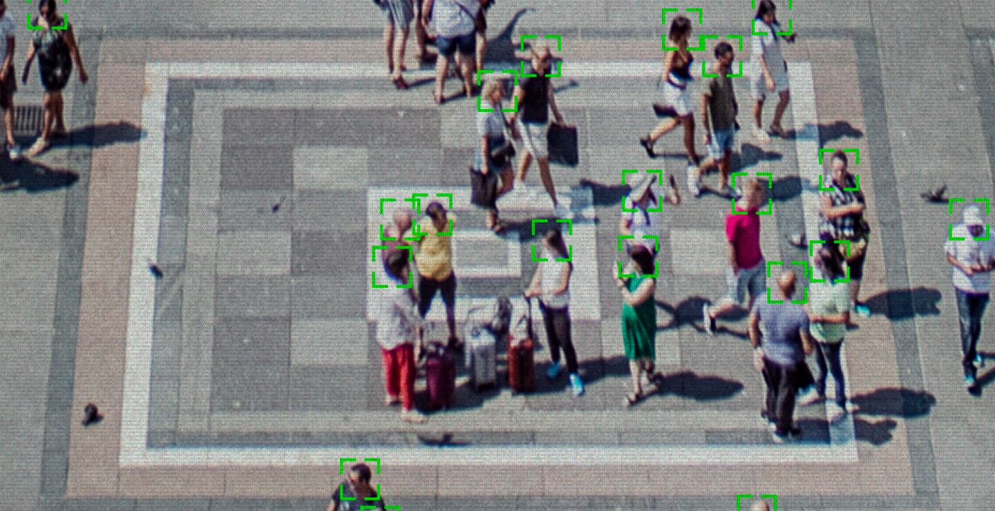 AI facial recognition in public square