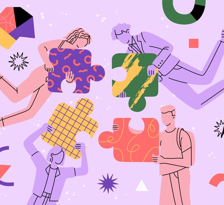 Abstract illustration of creative collaboration