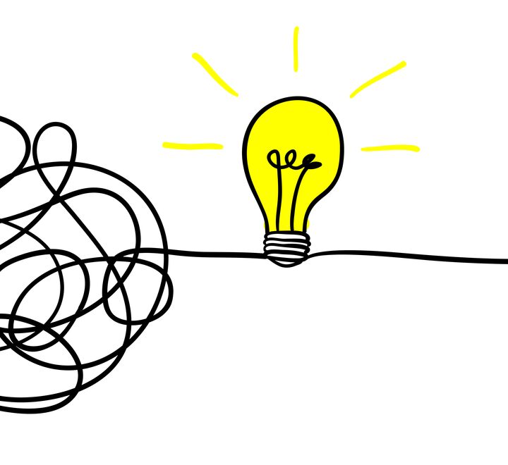 Lightbulb with a messy power cord