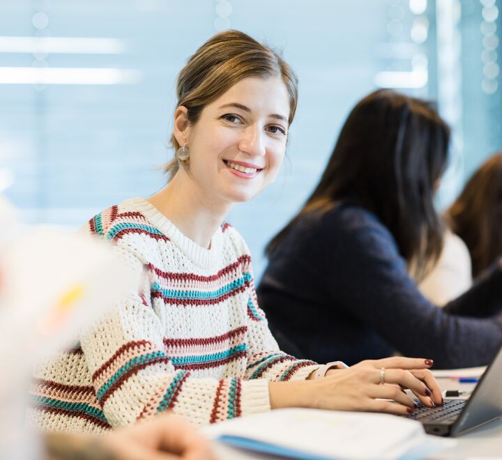 A female student smiling