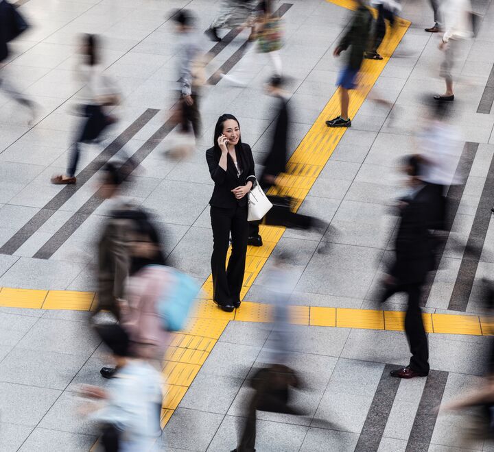 Person som snakker i telefonen.