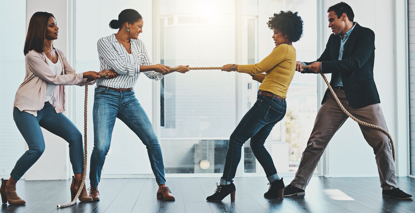 Colleagues competing