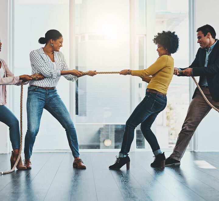 Colleagues competing