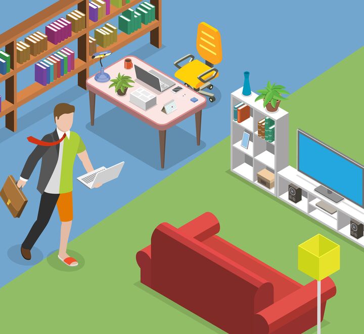 Illustration of hybrid working