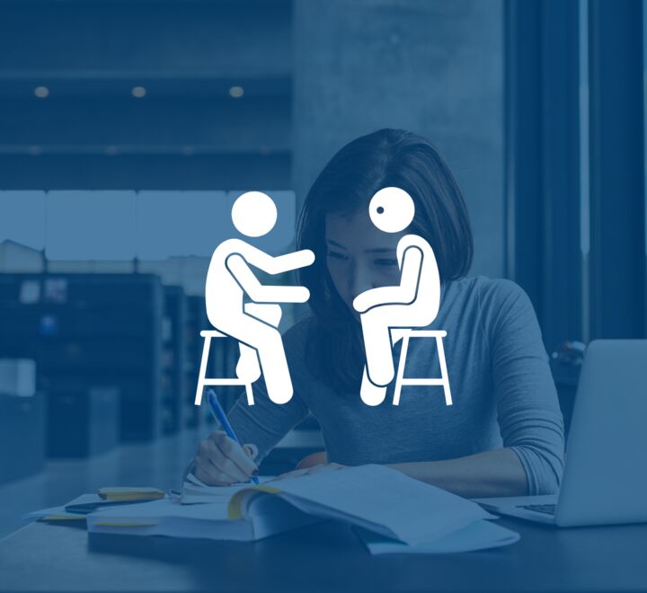 illustrasjon av en veiledningssamtale