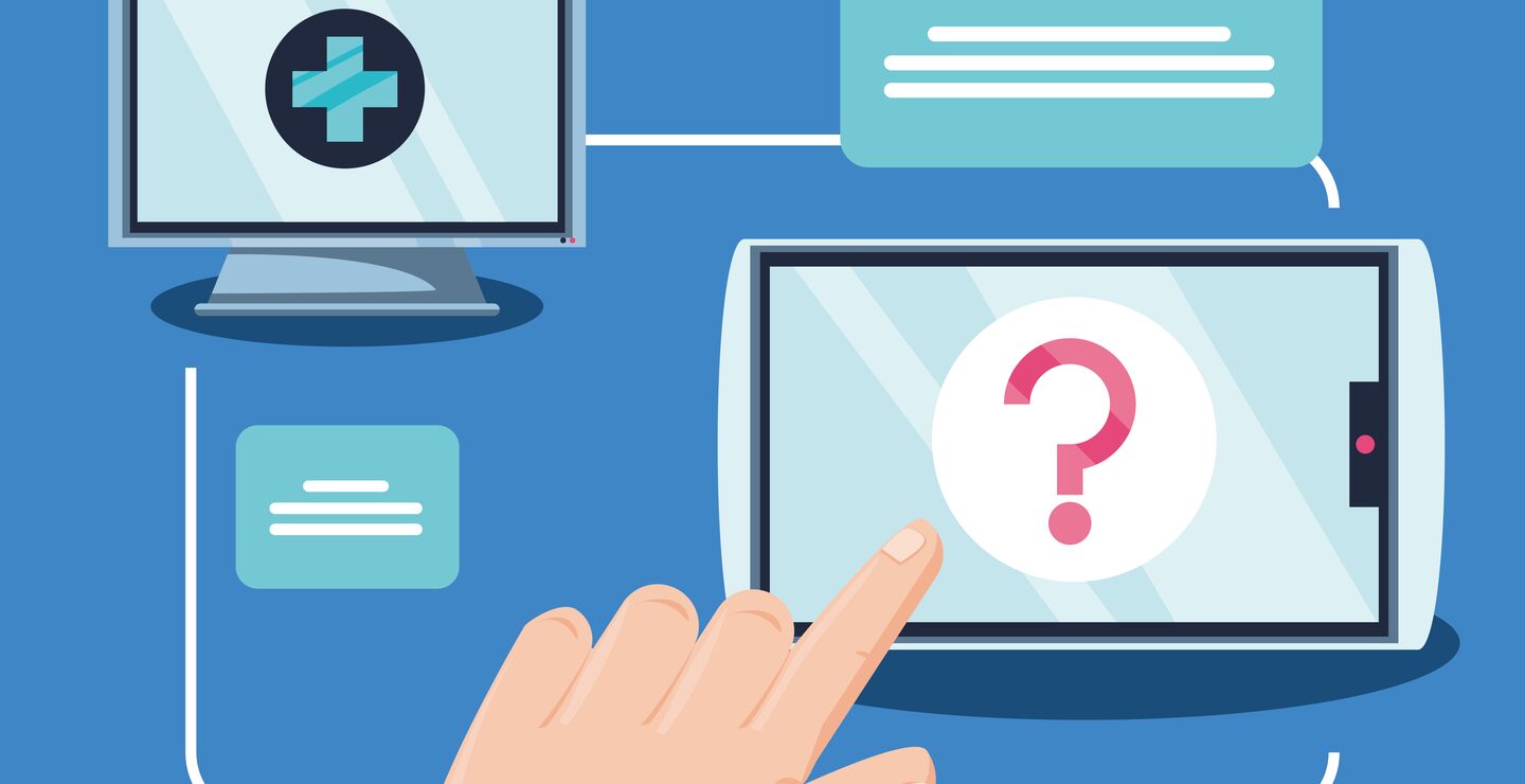 Illustrasjon av medisinsk mobil-app