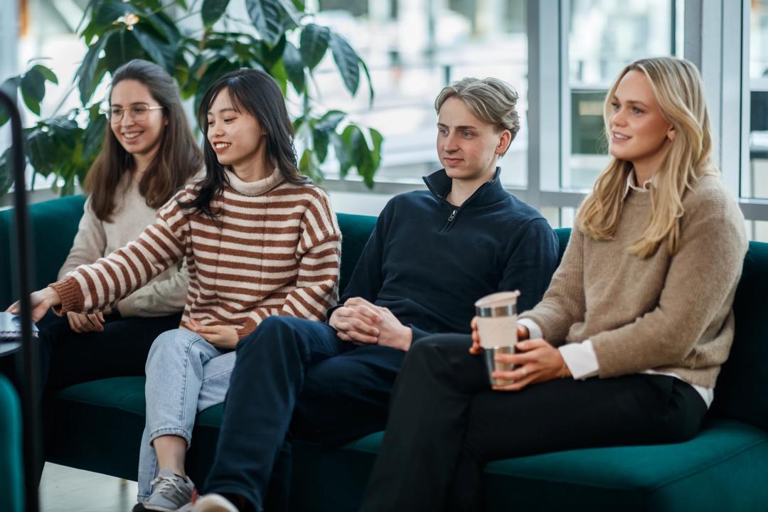 Students sitting on couch 