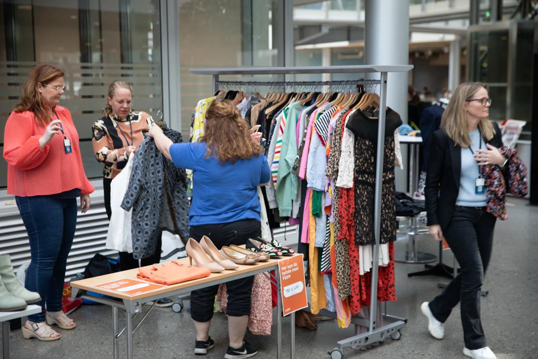 People selling clothes at the second-hand market in Spring 2024