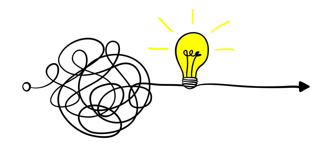 Lightbulb with a messy power cord