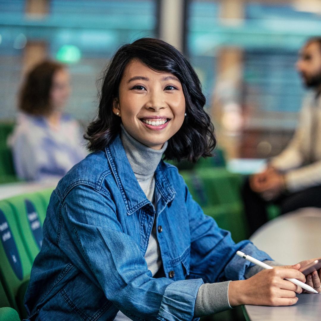 A female student smiling