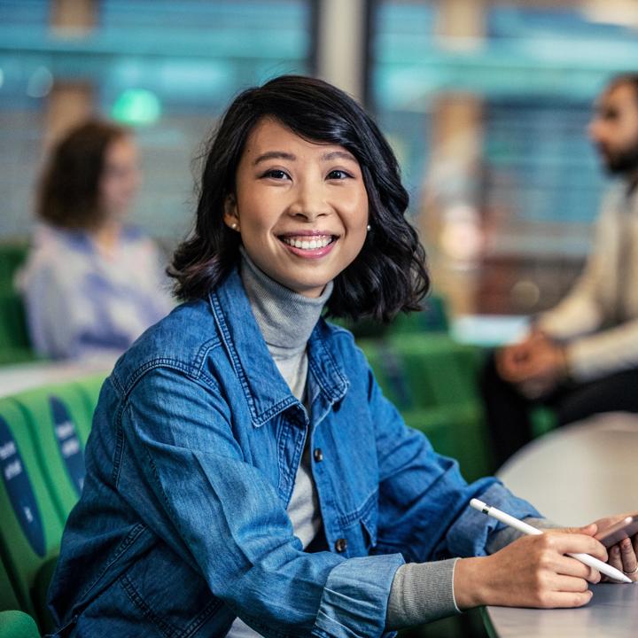 A female student smiling