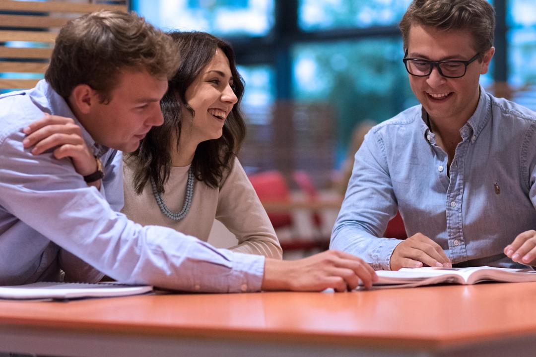 Students around a table
