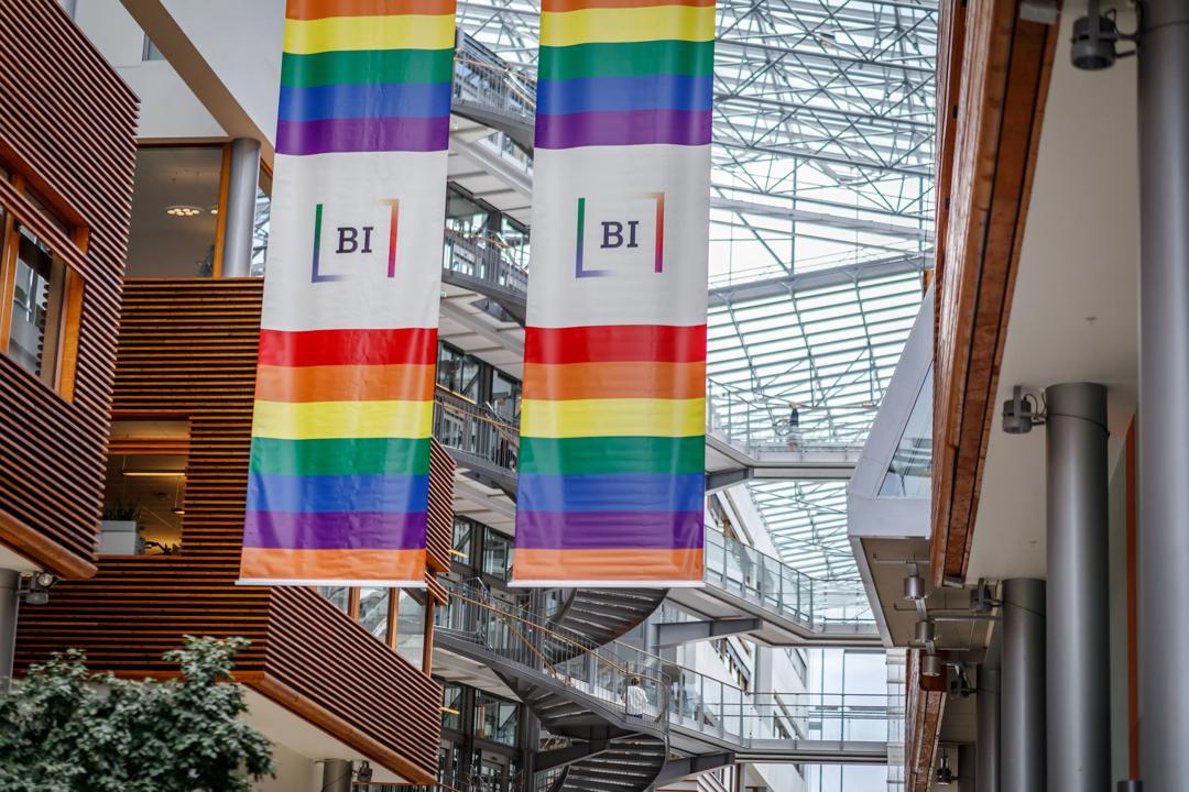 Pride banners at campus Oslo