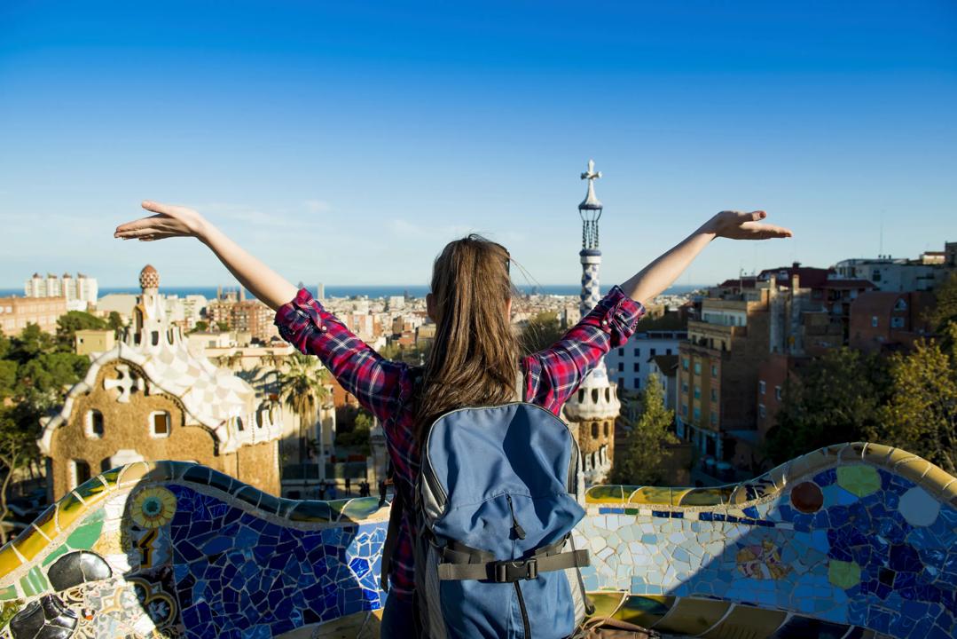 Woman tourist in Barcelona