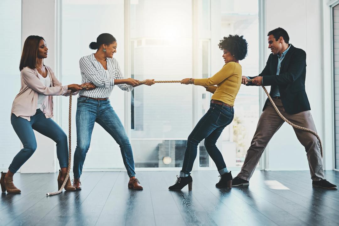 Colleagues competing
