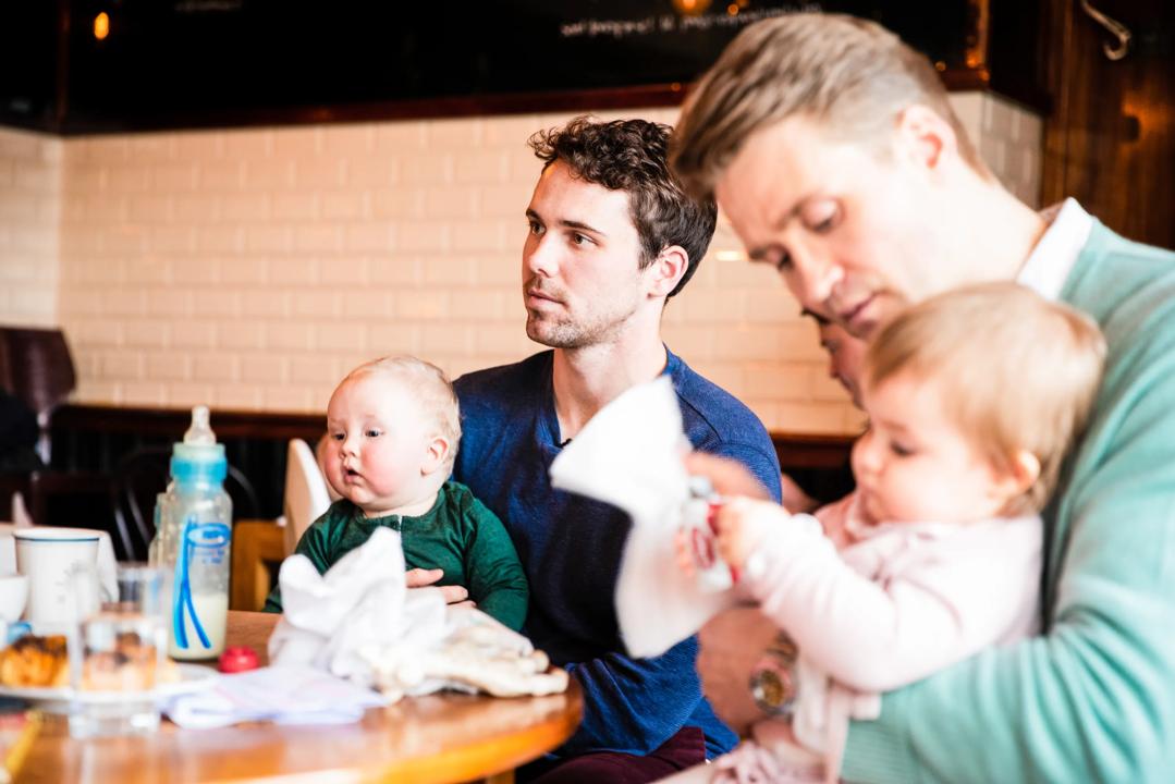 Fathers with their children