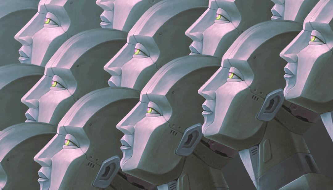 Grafisk illustrasjon av roboter