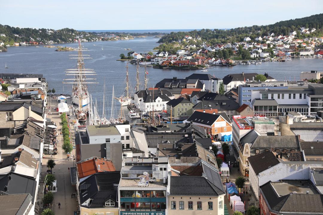 Utsikt over Arendal sentrum