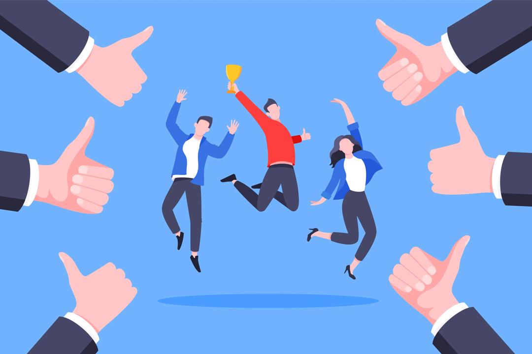 Illustration of successful people in business.