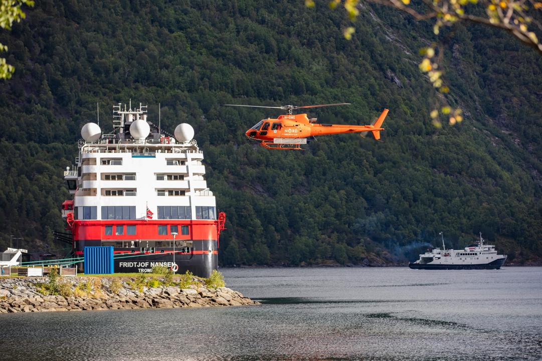Hurtigruta ship used as hotel ship during the shooting of Mission Impossible 7 in Norway