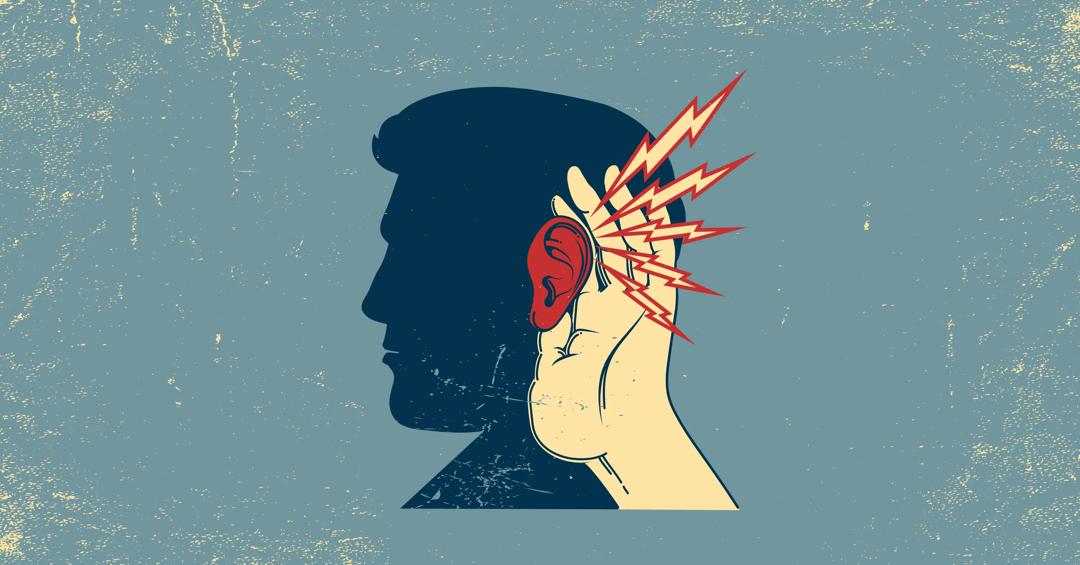 Illustration of man listening