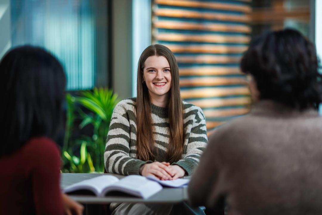 Smiling female student