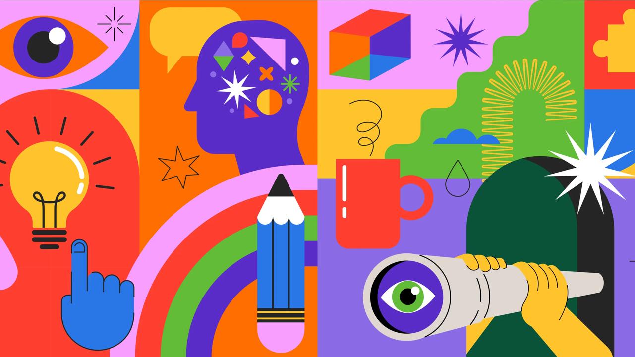 Colourful illustration of creativity and innovation