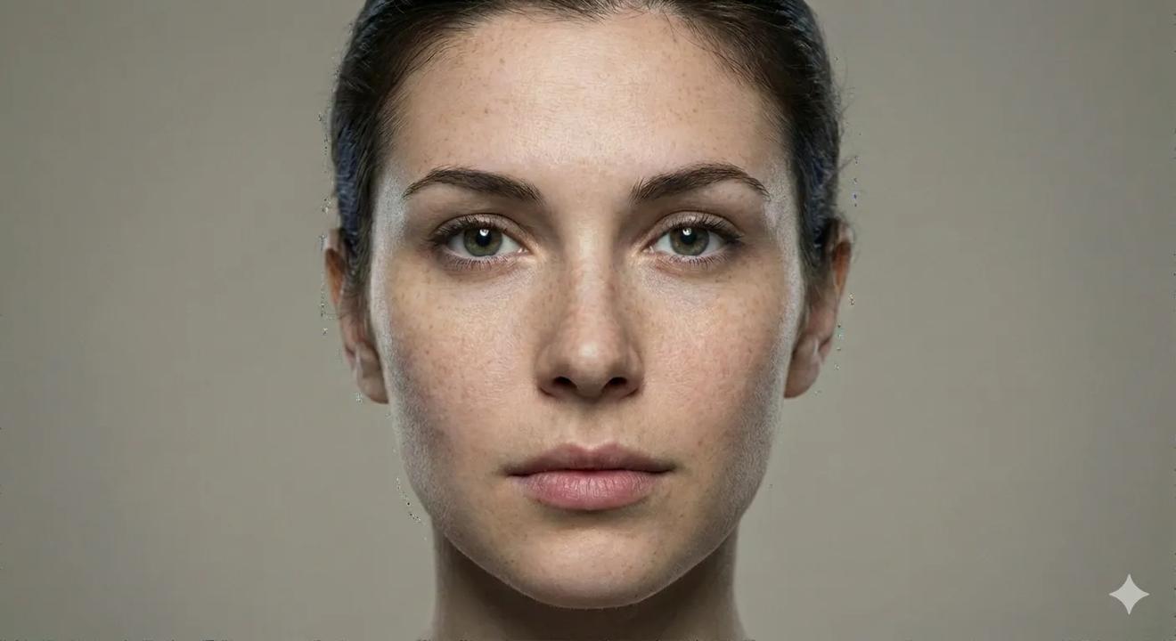 AI generated image of photorealistic female face