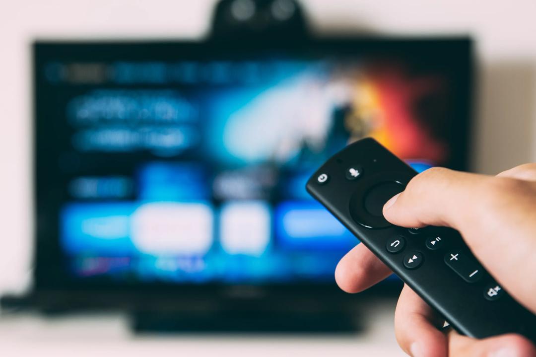 TV Remote pointing at TV