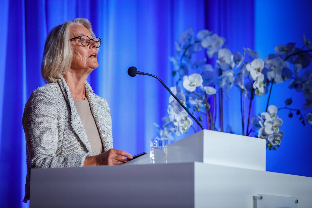 &Aring;se Aulie Michelet holds speech at Inauguration Ceremony for Karen Spens