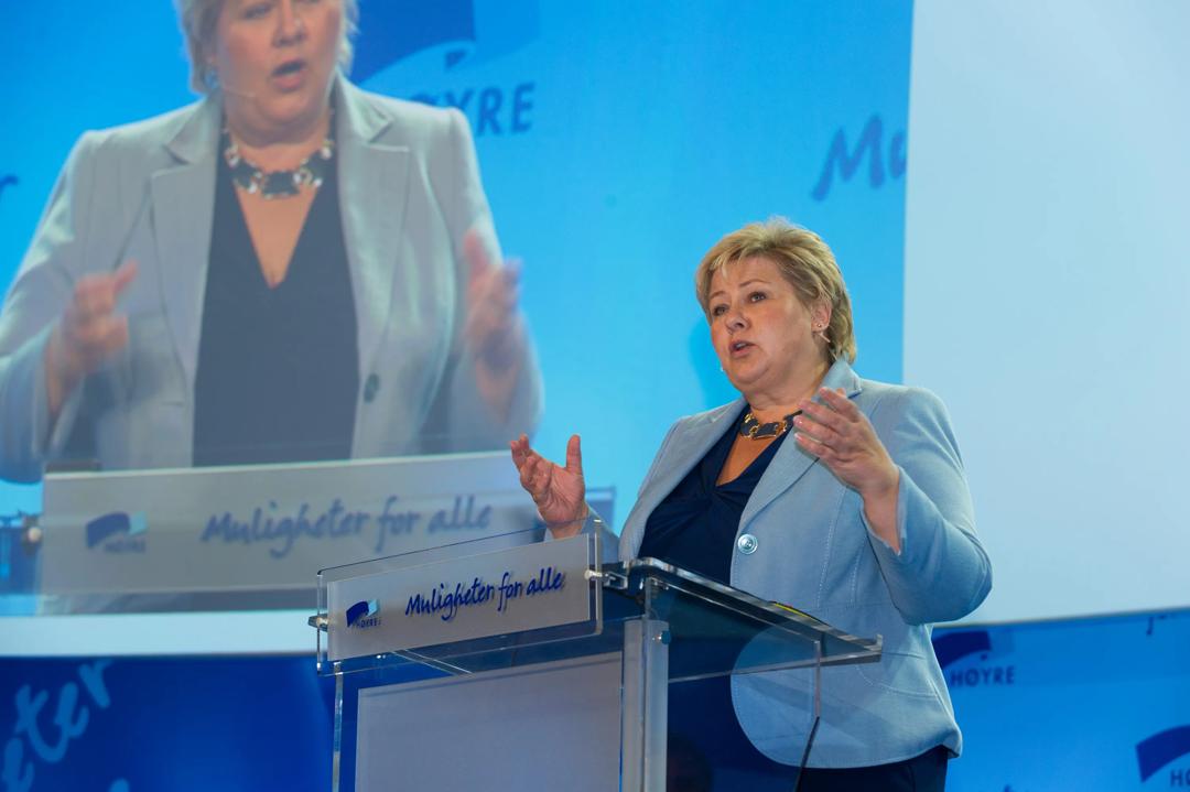 Erna Solberg (bildet) og regjeringen har vist imponerende handlekraft de siste ukene, herunder tiltakspakken som ble lagt frem på fredag. Foto: Thomas@icu.no.