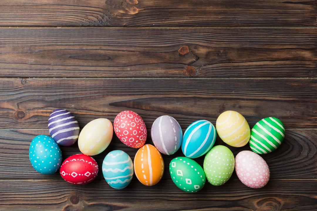 Easter rabbits with yellow background