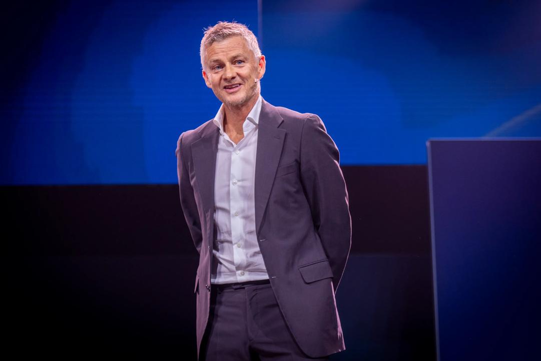 Tidligere fotballspiller og trener Ole Gunnar Solskjær snakker om talent management under Oslo Business Forum