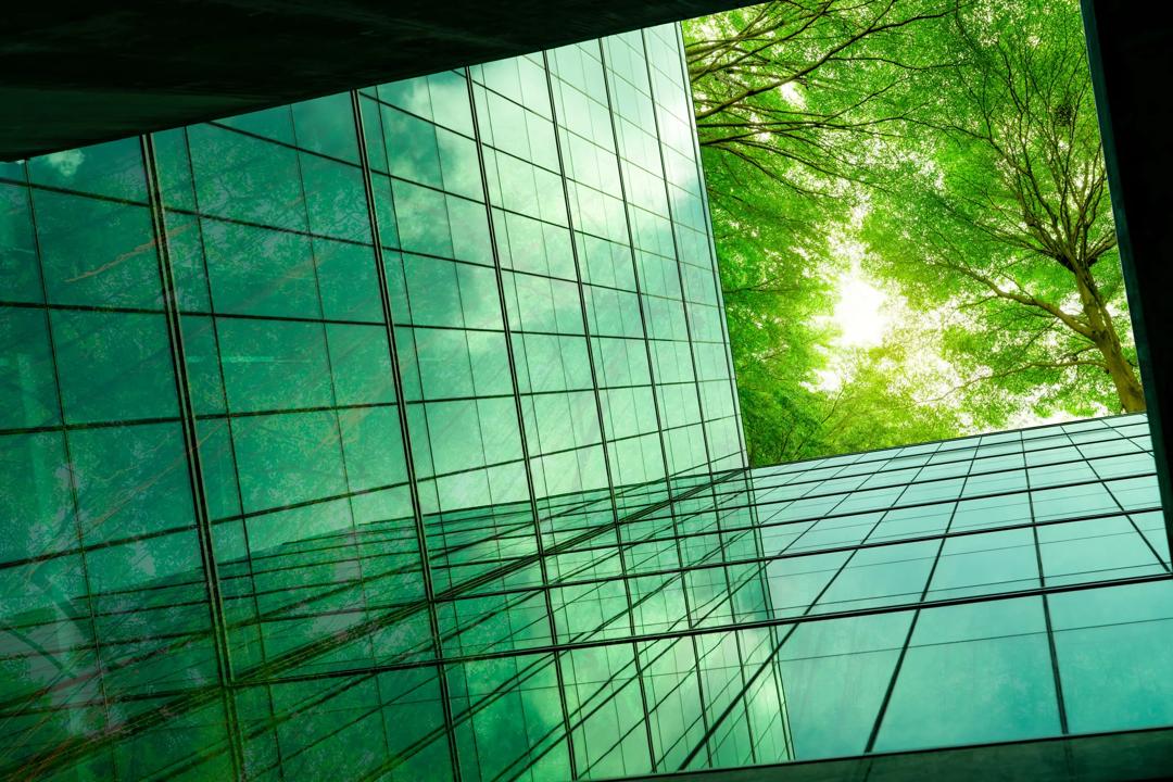 Green glass building