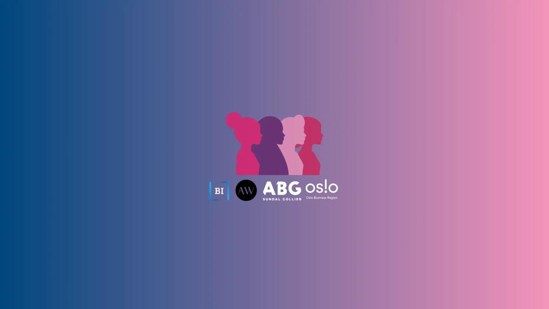 Illustration of four women in pink colours and logos under them