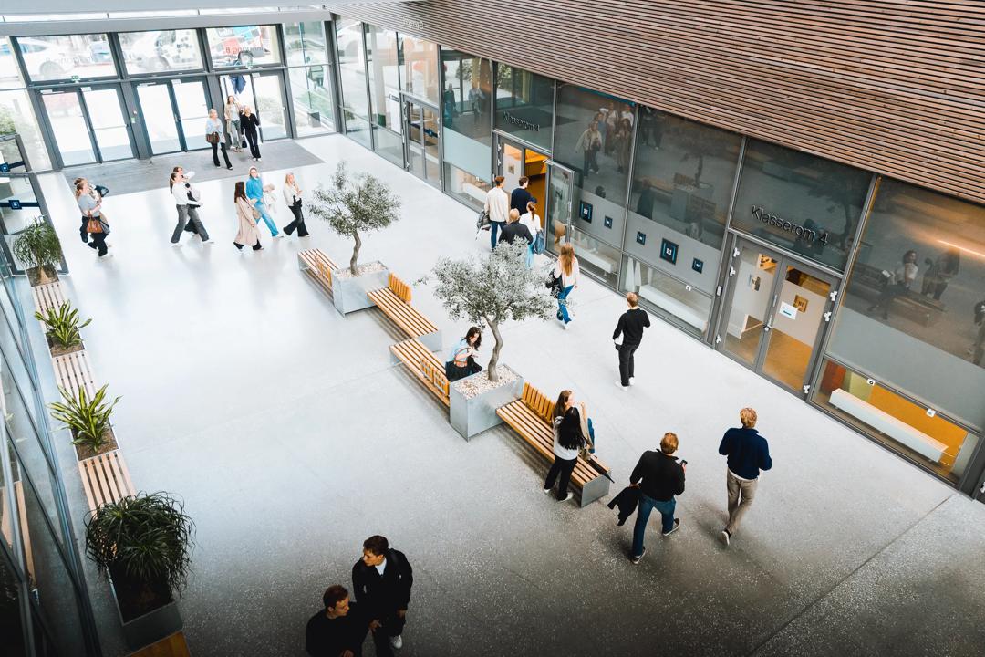 Inside campus Bergen, by the main entrance.