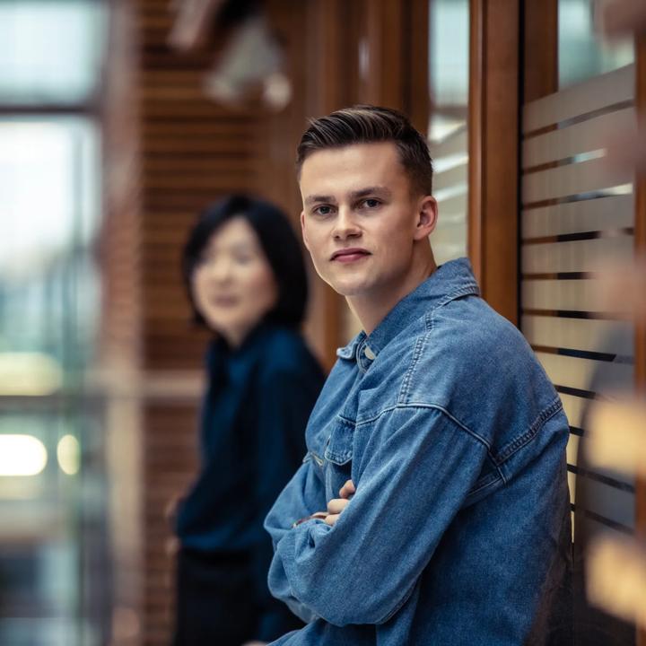 Male student looking at the camera