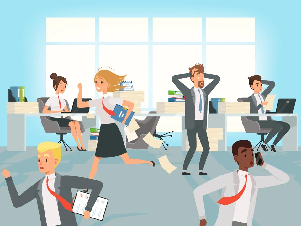 Employees stressing in the office