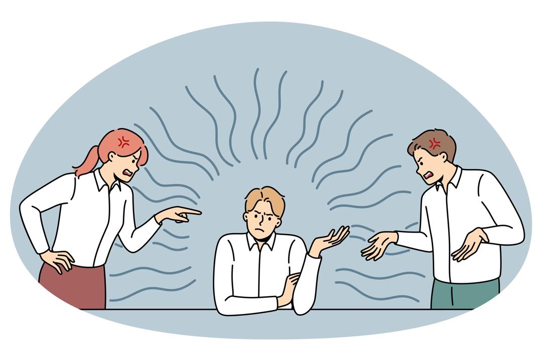 Illustration of stubborn employee